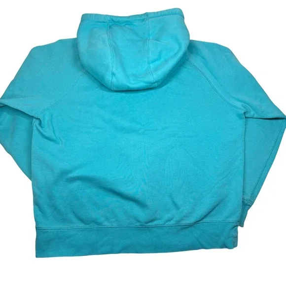 Nike Turquoise Blue Mens Fleece Graphic Pullover Hoodie Sweatshirt Mens L Cotton - Picture 2 of 9